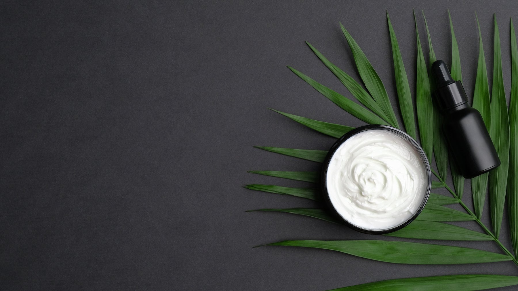 Skin Care Products on Palm Leaf 